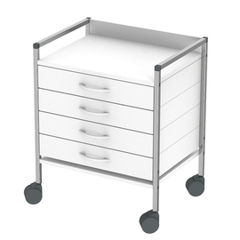 Variocar 60 Basiswagen, 830 mm hoch, mit 4 Schubladen, weiß Produktbild