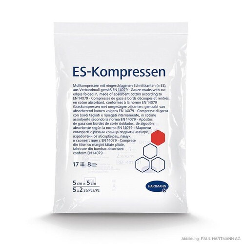 ES-Kompressen steril 8-fach 5 x 5 cm (5 x 2 Stck.) Produktbild