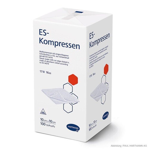 ES-Kompressen unsteril 16-fach 10 x 10 cm (100 Stck.) (PACK=100 STÜCK) Produktbild