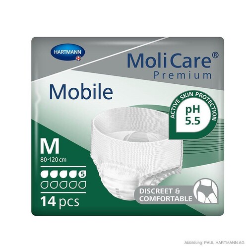 MoliCare Premium Mobile 5 Tropfen Inkontinenzslips Gr. M (14 Stck.) (BTL=14 STÜCK) Produktbild Front View L
