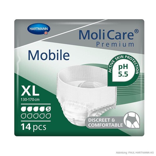 MoliCare Premium Mobile 5 Tropfen Inkontinenzslips Gr. XL (14 Stck.) (BTL=14 STÜCK) Produktbild Front View L