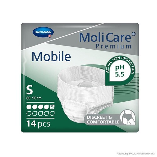 MoliCare Premium Mobile 5 Tropfen Inkontinenzslips Gr. S (14 Stck.) (BTL=14 STÜCK) Produktbild Front View L