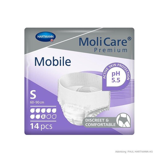 MoliCare Premium Mobile 8 Tropfen Inkontinenzslips Gr. S (14 Stck.) (BTL=14 STÜCK) Produktbild Front View L