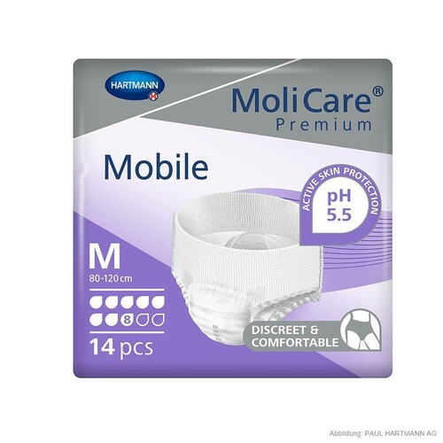 MoliCare Premium Mobile 8 Tropfen Inkontinenzslips Gr. M (14 Stck.) (BTL=14 STÜCK) Produktbild Front View L