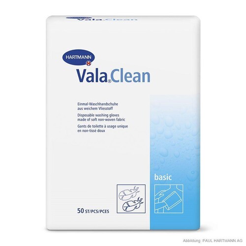 ValaClean basic Einmal-Waschhandschuhe (50 Stck.) (PACK=50 STÜCK) Produktbild Front View L