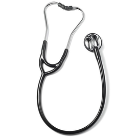 ERKA. Sensitive Stethoskop 50 mm Ø, Messing glanzverchromt Zweikanalschlauch, schwarz Produktbild