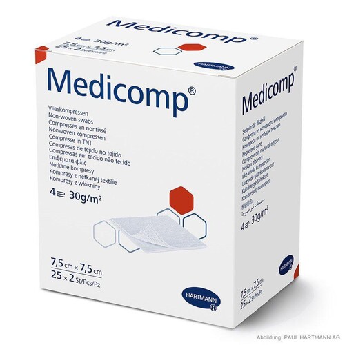 Medicomp Vlieskompressen 10 x 10 cm, steril (25 x 2 Stck.) Produktbild Front View L