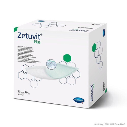 Zetuvit Plus Saugkompressen steril 20 x 40 cm (10 Stck.) (PACK=10 STÜCK) Produktbild Front View L