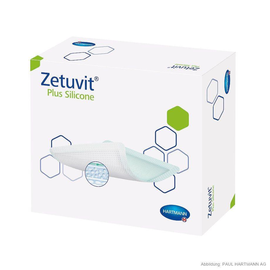 Zetuvit Plus Silicone Saugkompressen steril 10 x 20 cm (10 Stck.) (PACK=10 STÜCK) Produktbild