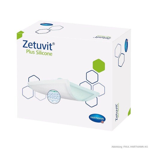 Zetuvit Plus Silicone Saugkompressen steril 10 x 20 cm (10 Stck.) (PACK=10 STÜCK) Produktbild Front View L