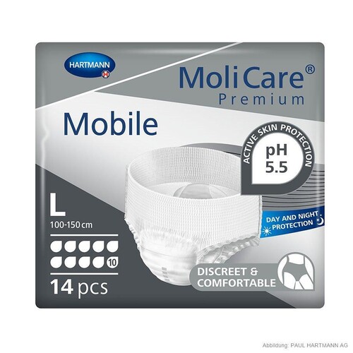 MoliCare Premium Mobile 10 Tropfen Inkontinenzslips Gr. L (14 Stck.) (BTL=14 STÜCK) Produktbild Front View L
