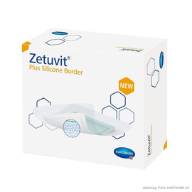 Zetuvit Plus Silicone Border Saugkompressen 12,5 x 12,5 cm (10 Stck.) (PACK=10 STÜCK) Produktbild