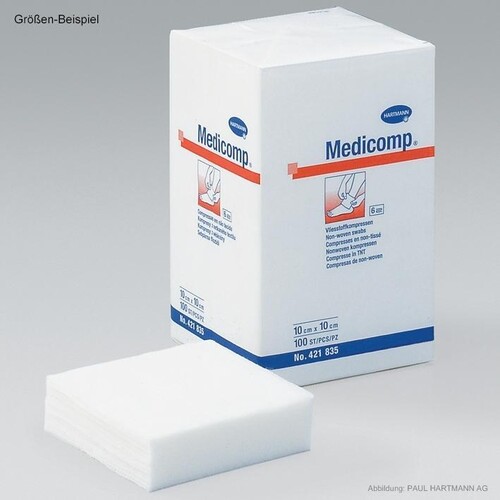 Medicomp Vlieskompressen 10 x 10 cm, unsteril (100 Stck.) (BTL=100 STÜCK) Produktbild Front View L