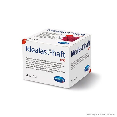 Idealast-haft Color Idealbinde rot 4 m x 4 cm Produktbild Front View L