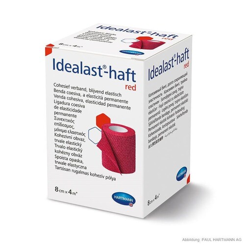 Idealast-haft Color Idealbinde rot 4 m x 8 cm Produktbild Front View L