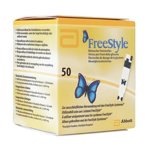 FreeStyle Blutzuckerteststreifen (50 T.) Produktbild Front View L