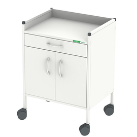 Schrankwagen 08/16 832 mm hoch, mit 1 Schublade, 1 Facheinlage und 2 Türen, weiß Produktbild