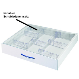 Schubladeneinsatz 60 mit variabler Einteilung für Vielzweckwagen 08/16 Produktbild