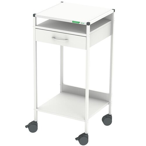 Steharbeitsplatz/Laptop-Wagen 08/16 Wagen 45, weiß Produktbild Front View L