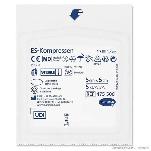 ES-Kompressen steril 12-fach 5 x 5 cm (20 x 5 Stck.) Produktbild Additional View 3 L