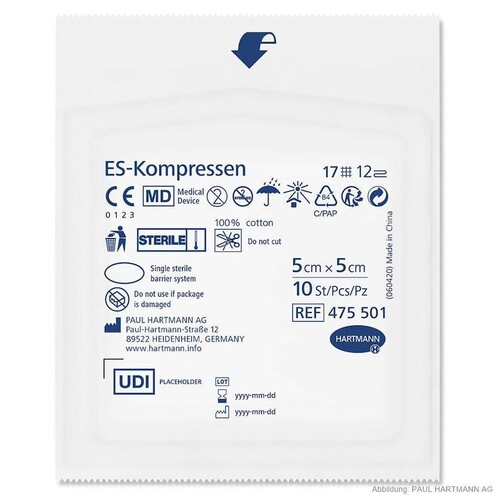ES-Kompressen steril 12-fach 5 x 5 cm (10 x 10 Stck.) Produktbild Additional View 2 L