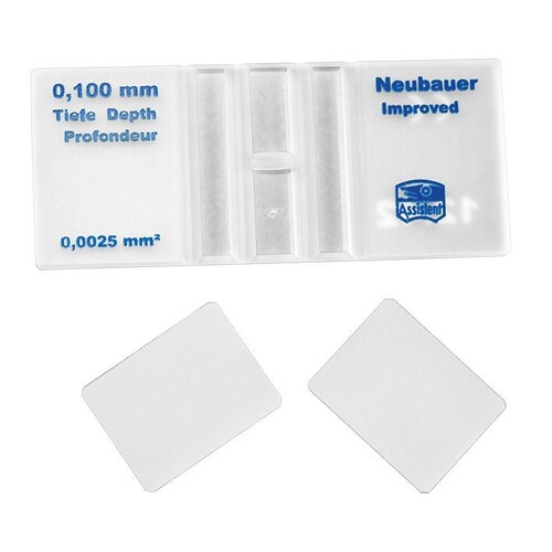 ASSISTENT-Zählkammer nach Neubauer improved, doppelt, mit CE-Zeichen Produktbild Front View L