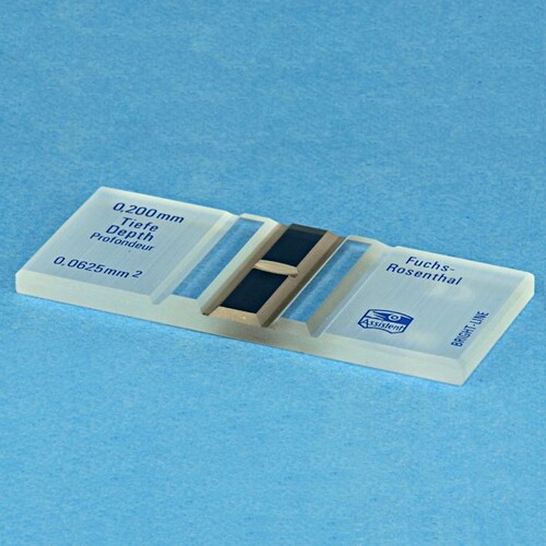 ASSISTENT-Zählkammer n. Fuchs-Rosenthal doppelt, hell-linig mit CE-Zeichen Produktbild Front View L