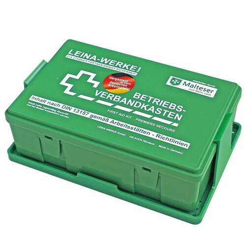 Betriebsverbandkasten grün, Inhalt nach DIN 13157 Produktbild Front View L
