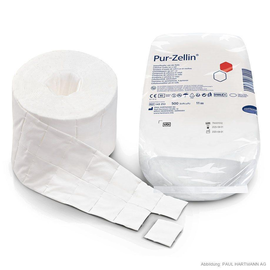 Pur-Zellin steril 4 x 5 cm, Zellstofftupfer (1 Rl. à 500 Stck.) Produktbild