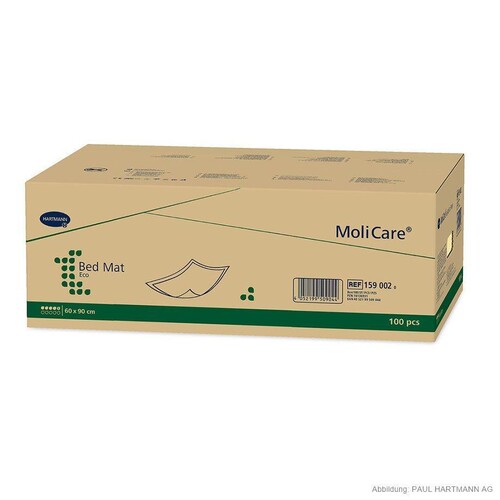 MoliCare Bed Mat Eco 5 Tropfen Krankenunterlagen 60 x 90 cm (100 Stck.) 6 Lagen (KTN=100 STÜCK) Produktbild Front View L