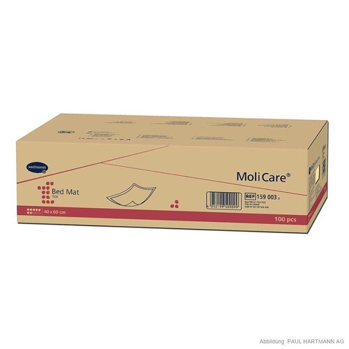 MoliCare Bed Mat Eco 7 Tropfen Krankenunterlagen 40 x 60 cm (100 Stck.) 12 Lagen (KTN=100 STÜCK) Produktbild Front View L