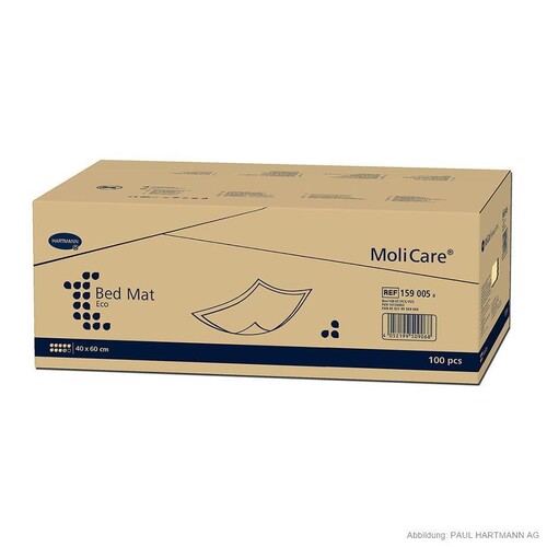 MoliCare Bed Mat Eco 9 Tropfen Krankenunterlagen 40 x 60 cm (100 Stck.) 20 Lagen (KTN=100 STÜCK) Produktbild Front View L