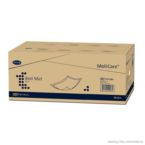 MoliCare Bed Mat Eco 9 Tropfen Krankenunterlagen 60 x 90 cm (50 Stck.) 20 Lagen (KTN=50 STÜCK) Produktbild Front View L