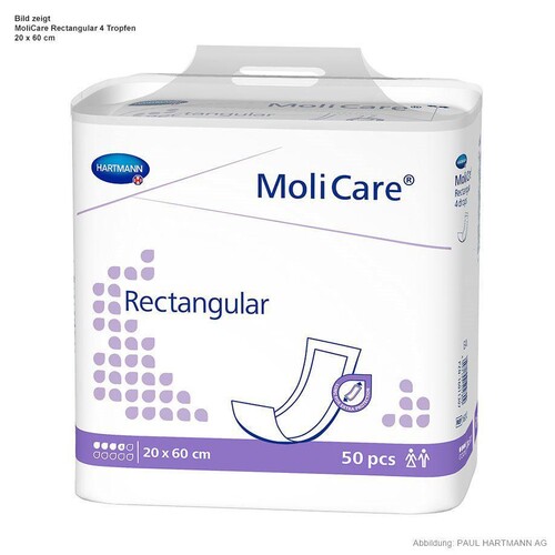MoliCare Rectangular 3 Tropfen 20 x 40 cm (50 Stck.) (PACK=50 STÜCK) Produktbild Front View L
