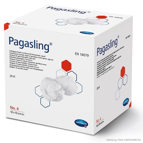 Pagasling Schlinggazetupfer steril Gr. 4, eigroß (10 Stck.) (PACK=10 STÜCK) Produktbild
