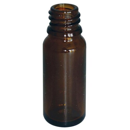 Tropfflasche 5 ml, Braunglas, mit Gewinde DIN 18, ohne Verschluss Produktbild Front View L