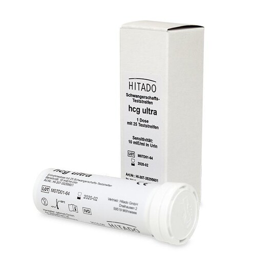 HITADO hCG ultra Schwangerschaftstest (25 T.) Produktbild Front View L