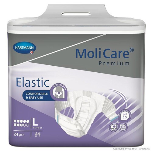 MoliCare Premium Elastic super plus 8 Tropfen Gr L Inkontinenzslips (24Stck) (BTL=24 STÜCK) Produktbild Front View L