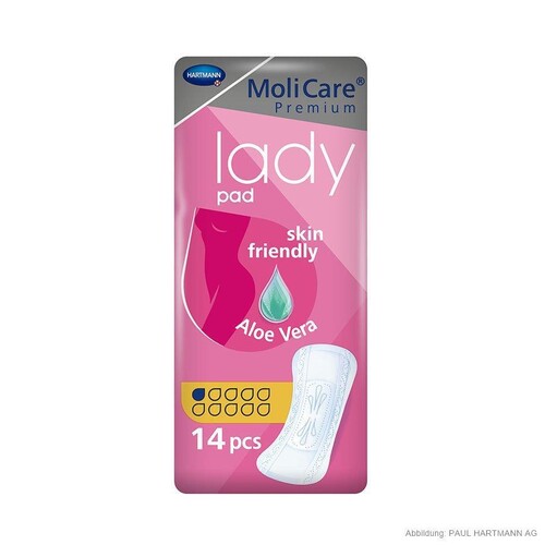 MoliCare Premium lady pad 1 Tropfen, Inkontinenzeinlagen (14 Stck.) (BTL=14 STÜCK) Produktbild Front View L