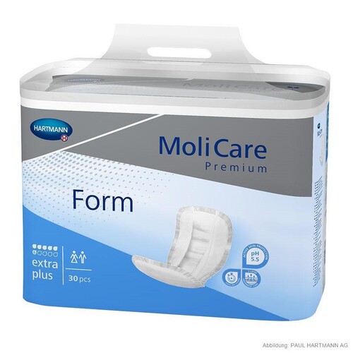 MoliCare Premium Form extra plus 6 Tropfen Inkontinenzeinlagen (30 Stck.) (BTL=30 STÜCK) Produktbild Front View L