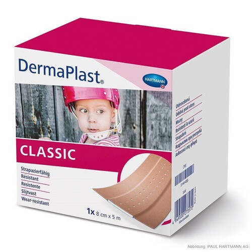 DermaPlast classic Wundpflaster 5 m x 8 cm Produktbild Front View L