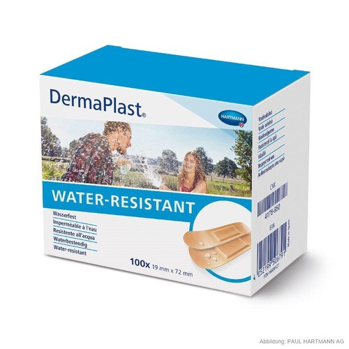 DermaPlast water-resistant Pflasterstrips 19 x 72 mm (100 Strips)
