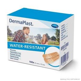 DermaPlast water-resistant Pflasterstrips 25 x 72 mm (100 Strips) Produktbild