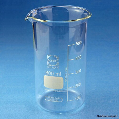 Becherglas mit Teilung 250 ml hohe Form Produktbild Front View L