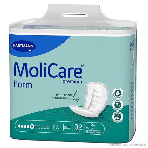 MoliCare Premium Form 5 Tropfen Inkontinenzeinlagen (32 Stck.) (BTL=32 STÜCK) Produktbild Front View L