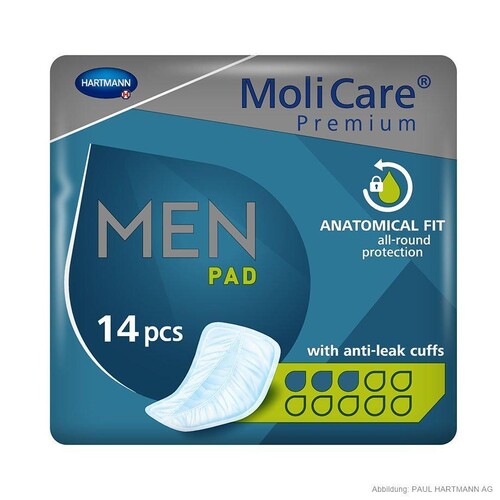 MoliCare Premium MEN PAD 3 Tropfen Inkontinenzeinlagen (14 Stck.) (BTL=14 STÜCK) Produktbild Front View L