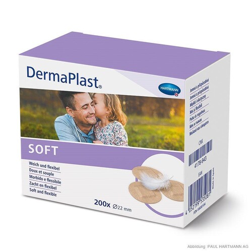 DermaPlast soft Wundpflaster Ø 22 mm (200 Stck.) (PACK=200 STÜCK) Produktbild Front View L