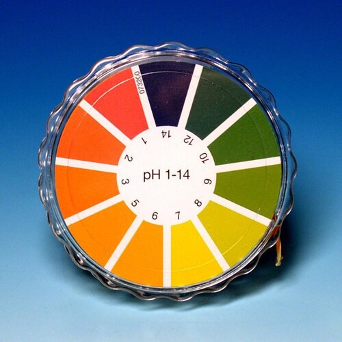 Universal-Indikatorpapier pH 1-14, 7 mm x 5 m Produktbild Front View L