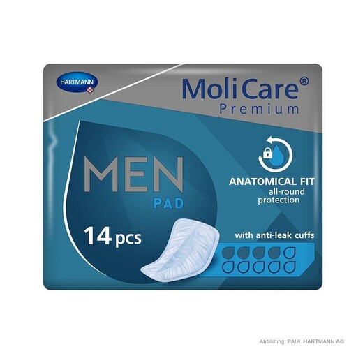 MoliCare Premium MEN PAD 4 Tropfen Inkontinenzeinlagen (14 Stck.) (BTL=14 STÜCK) Produktbild Front View L