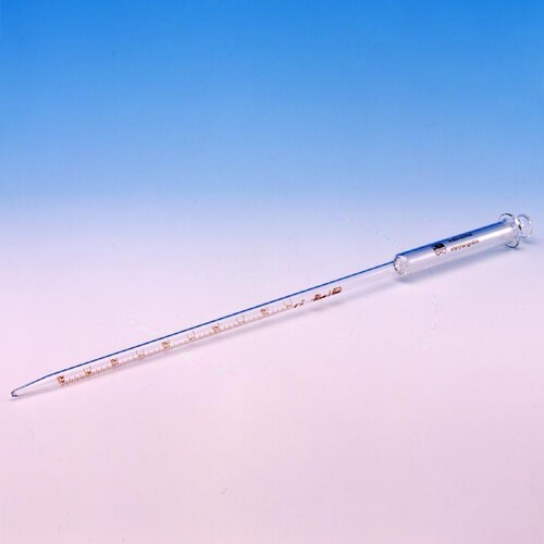 Safety-Messpipette 10 ml mit eingeschliffenem Saugkolben Produktbild Front View L